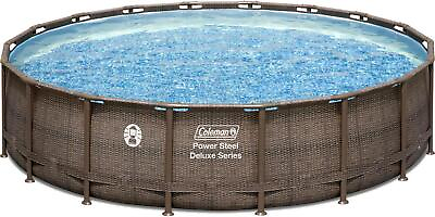 #ad Coleman Power Steel 18a x 48a Round Above Ground Pool Set