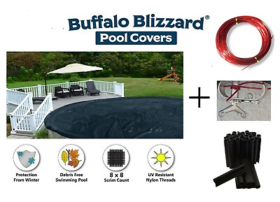 #ad Buffalo Blizzard Deluxe Plus Swimming Pool Winter Cover w Clips Choose Size
