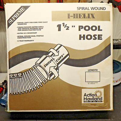#ad Pool Vacuum Pump Hose 35 Feet 1 1 2quot; Haviland I Helix Swivel Cuff Spiral Wound