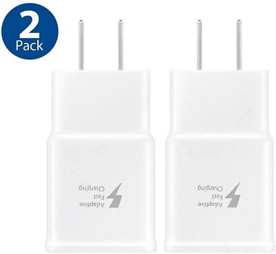 2x Adaptive Fast Charging Wall Plug Charger For Samsung iPhone Galaxy S10 Note 8