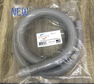 #ad PoolStyle Pool Pump Hose Crush Proof Connector Size 1 1 2” X 8’ ft Water Vacuum