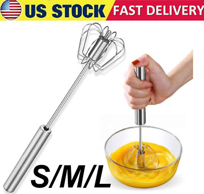 Semi Automatic Egg Whisk Hand Push Egg Beater Stainless Steel Blender Mixer Whis