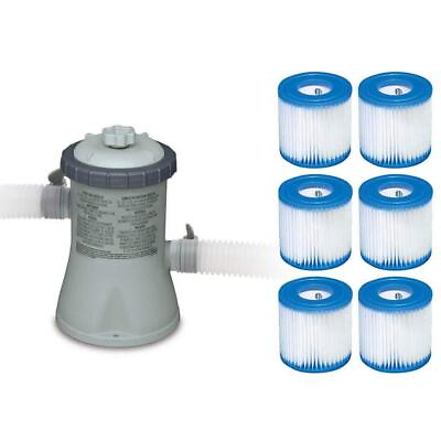 #ad Intex Pool Pump 12quot;Hx20quot;W Single Speed Above Ground Easy Install Simply Hook