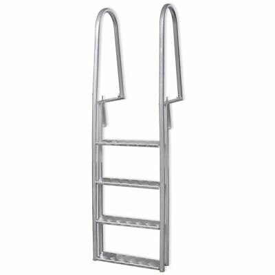 #ad Heavy Duty 4 Step In Pool Above Ground Swimming Pool Ladder Aluminum 220.46 lb
