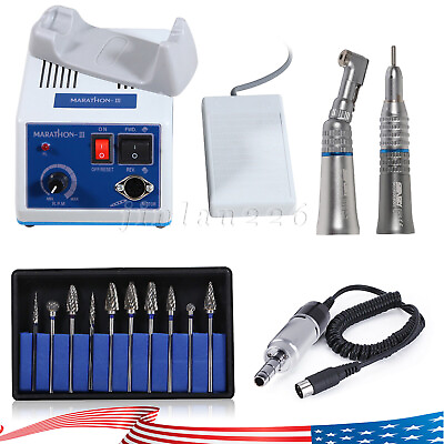 #ad Dentist Lab MARATHON Handpiece 35K RPM Electric Micromotor Polisher 10 Drill Bur