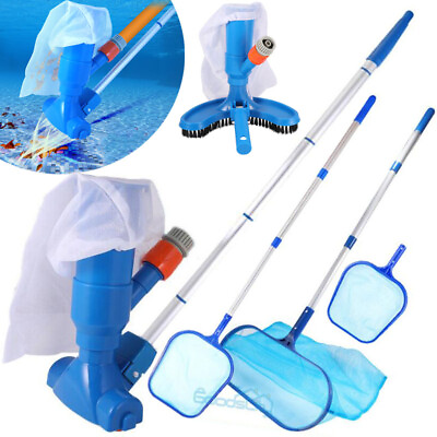 #ad Swimming Pool Spa Suction Vacuum Head Cleaner Pool Skimmer Net Kit Accessories