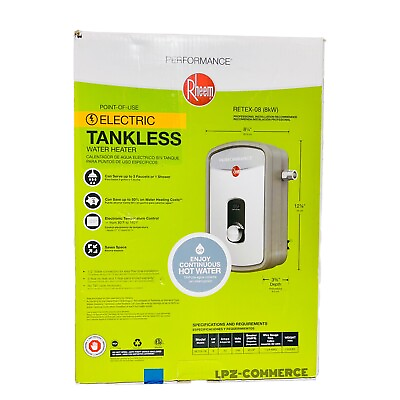 #ad *NEW* Rheem 8 kW 1.55 GPM Tankless Electric Water Heater RETEX 08 🔥