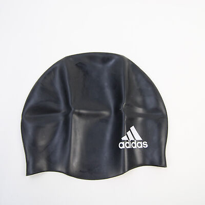 adidas Swim Cap Unisex One Size Black White Logo Athletic Swimming New with Tags