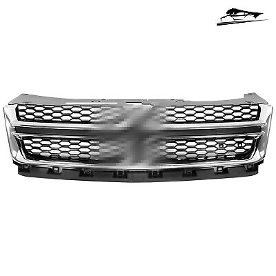 #ad For Dodge Avenger 2011 2014 Front Bumper Upper Black w Chrome Grille Grill