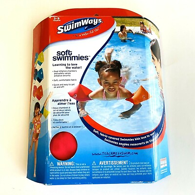 #ad New Swimways Soft Swimmies Arm Floats Pink Orange Pool Floaties Kids Ages 3 5