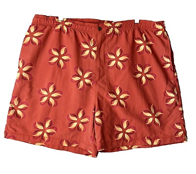 #ad Tommy bahama Shorts Men#x27;s L floral swim trunks mesh lining orange