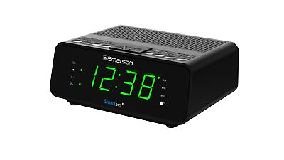 #ad #ad Emerson SmartSet Dual Alarm Clock Radio with AM FM Radio Dimmer Sleep Black