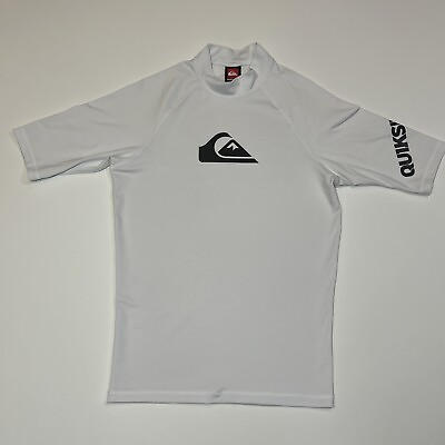 #ad #ad Quiksilver Surf Shirt Adult Large White Swimming Water Tee Logo Men