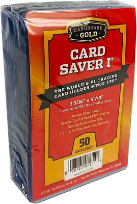 50 Ct Card Saver I CS 1 Cardboard Gold PSA Graded Semi Rigid Holders Brand New