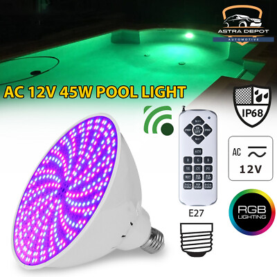 #ad 45W 12V RGB LED Color Changing Underwater Inground Swimming Pool Light Bulb E27