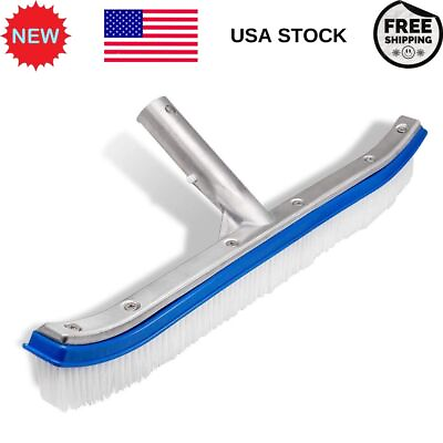 #ad Versatile Pool Cleaning Brush Head Nylon Bristles Polished Aluminum Back