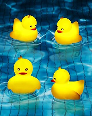 #ad FLOATING POOL LIGHTS Glow Duck Bathtub Light Yellow 2 Modes 4 Pcs TOODOUR