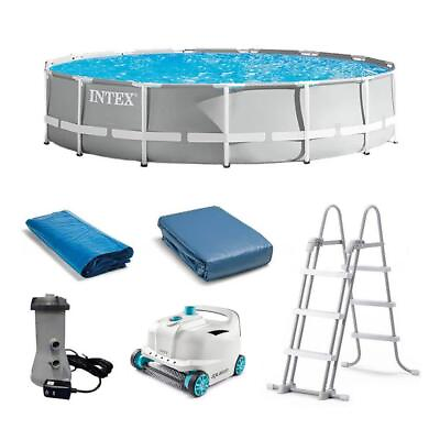 #ad Intex Swimming Pool Framed Round 15?x42? Set w Filter PVC Plastic Steel Blue