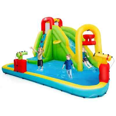 #ad Inflatable Water Slide Splash Summer Pool Bounce House WITHOUT Blower Kids
