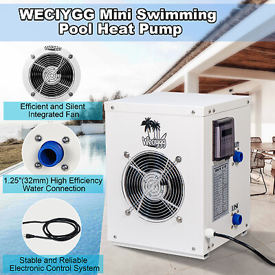 #ad 12000BTU Mini Pool Heat Pump for Above Ground Pools 3.5kW Swimming Pool Heater