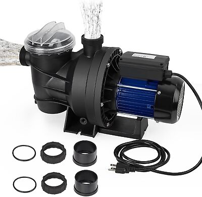 #ad 1.1HP High Flo Above Ground Swimming Pool Pump Filter PUMP w Strainer Basket