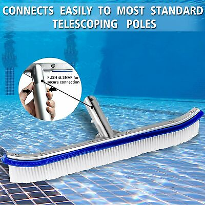 #ad #ad 18inch Swimming Pool Wall Floor Algae Heavy Duty Aluminum Back Brush Head Broom