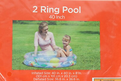 #ad 2 Ring Inflatable Pool 40 X 40 X 8 in. True Living New Sealed