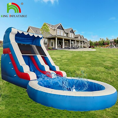 #ad #ad Commercial Grade 100% PVC Giant Inflatable Water Slide Pool Party Slide 24x12ft
