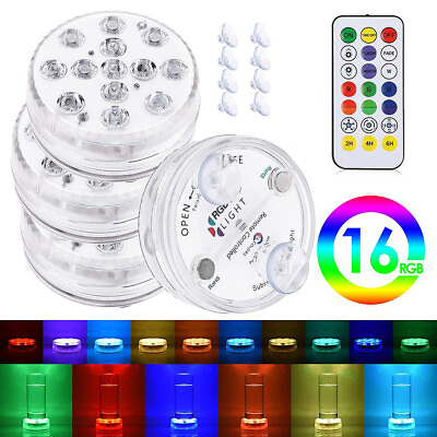 Underwater Swimming Pool Lights 13 LED Submersible Magnetic Pond Fountain Lamps