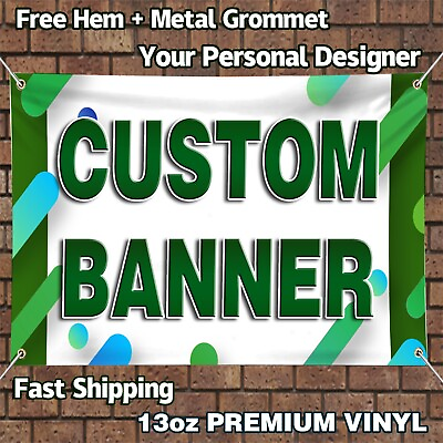 6SIGN Custom Personalized Vinyl Banner Premium 13oz Heavy Duty Semi Gloss Vinyls