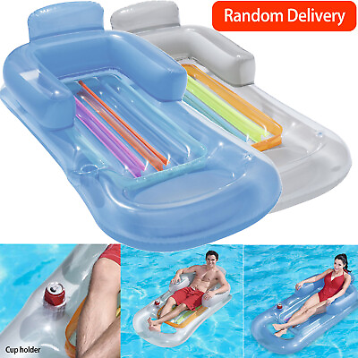 #ad 59In Swimming Pool Inflatable Tub Lounge Chair Water Raft Pool Floats for Adults