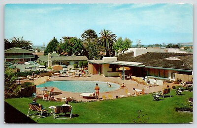 Monterey California Casa Munras Hotel Kidney Pool 1950s Cars Postcard