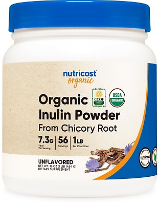 #ad Nutricost Organic Inulin Powder 1LB 454 Grams 7.5 Grams of Fiber Per Serving