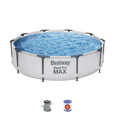 #ad #ad Bestway Steel Pro Max 10#x27;x30quot; Above Ground Swimming Pool Frame Set With Pump