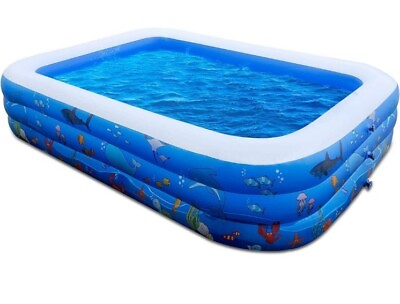 #ad Inflatable Swimming Pools Outdoor Inflatable for kids Kiddie Toddler 100x71x22”