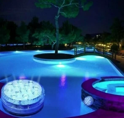 #ad 💥49% OFF💥Submersible LED Pool Lights Remote Control RF
