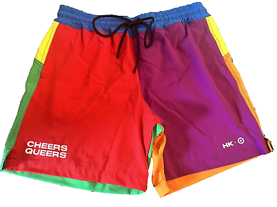#ad Humankind Swimming Color Block Multicolored Trunks Shorts Beach New Tags Medium
