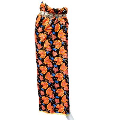 Women Long Skirt Batik Boho Swimming Cover Beach Tube Sarong Multicolor Stitch