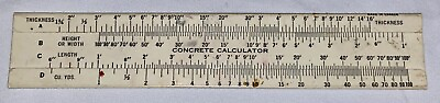 #ad Vtg Leamington Canada FOX READY MIX Cement Concrete SLIDE RULE Volume Calculator