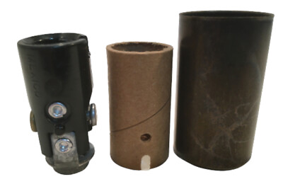 1 1 2quot; Candelabra Base Keyless Phenolic Socket Insulator amp; Antique Brass Cover