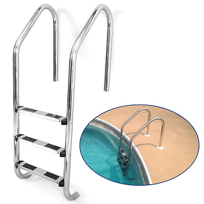 #ad 3 Non Slip Step Ladder 304 Stainless Steel Ladder for Swimming Pool In Ground