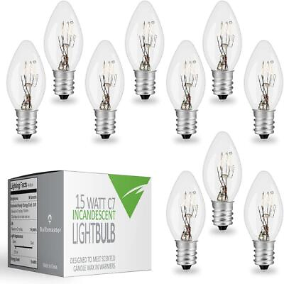Bulbmaster 15 Watts C7 Replacement Light Bulbs for Scentsy Plug in Warmers and W