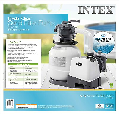 #ad Intex 2100 GPH Sand Filter Pump For Above Ground Pools Auto Timer Factory Sealed