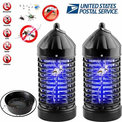 2pack Electric UV Mosquito Killer Lamp Outdoor Indoor Fly Bug Insect Zapper Trap