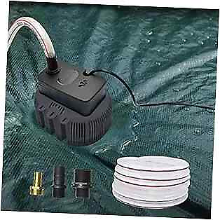 #ad Pool Cover Pump Above Ground，850 GPH 3 Adapters Swimming Pool Cover Pump Black