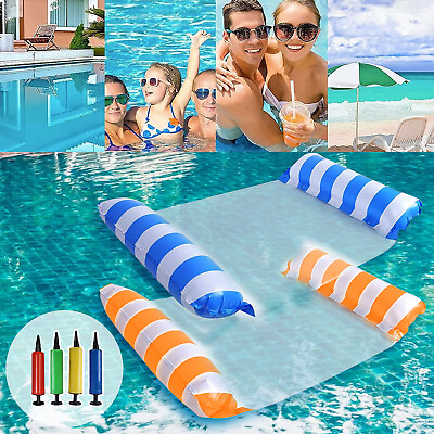 #ad #ad 2PCS Swimming Pool Floats for Adults Kids Floatie Lounge Chair Hammock for Water