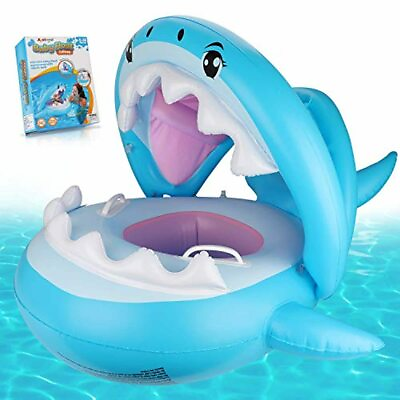 #ad Baby Pool Swimming Float with Canopy Swim Ring for Kids 3 36months