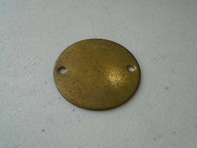 Vintage Blank 1 1 2quot; Brass Tool Check ID Tag Plate FOB
