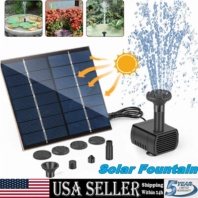 #ad Brushless Solar Power Water Pump Panel Kit Fountain Pool Garden Watering 180L H