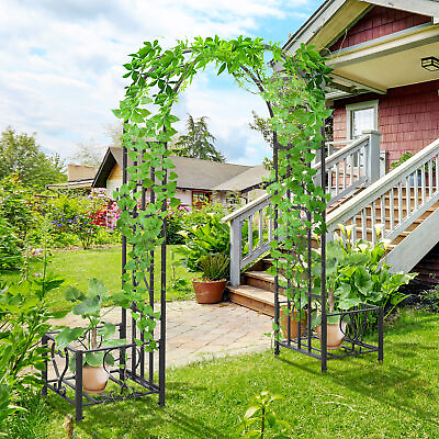 #ad #ad Outdoor Decorative Metal Backyard Garden Arch W 2 Side Planter Boxes